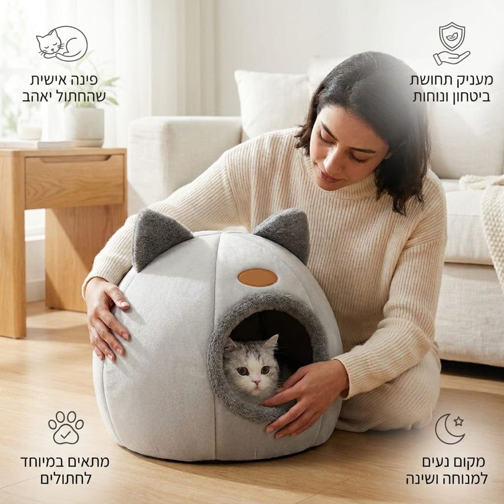 בקתה מפנקת לחתולים